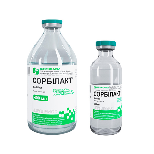 СОРБІЛАКТ® розчин для інфузій, по 400 мл у пляшках